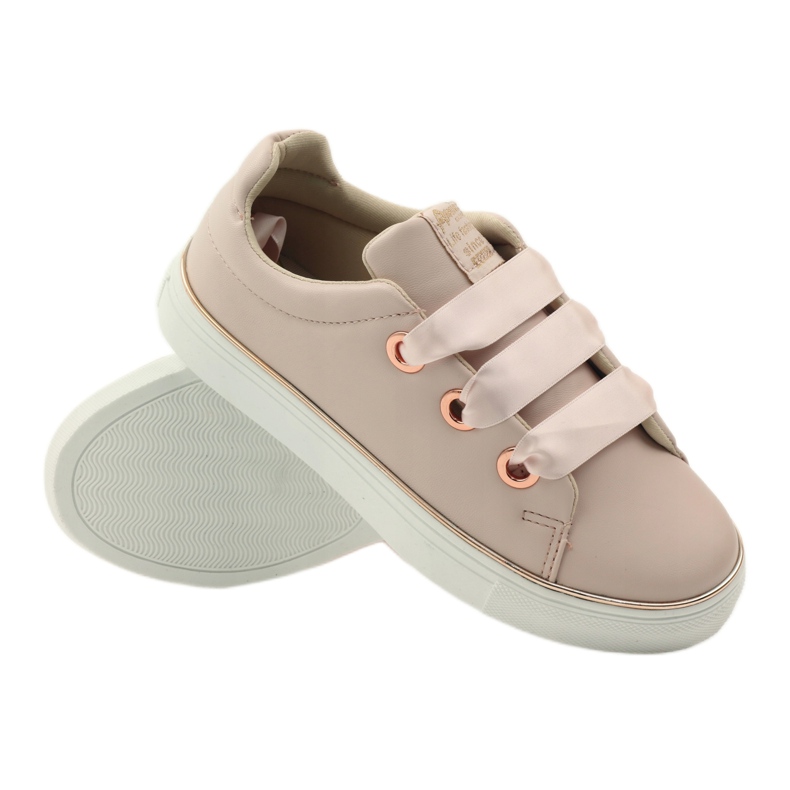 American Club Sneakers satin amerikansk 17508 skosnören rosa 3