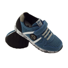 American Club ADI sportinlägg i amerikanskt läder grå blå svart vit 3