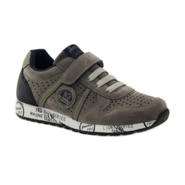 American Club Stansad amerikansk sportläderfotbädd marinblå grå 1