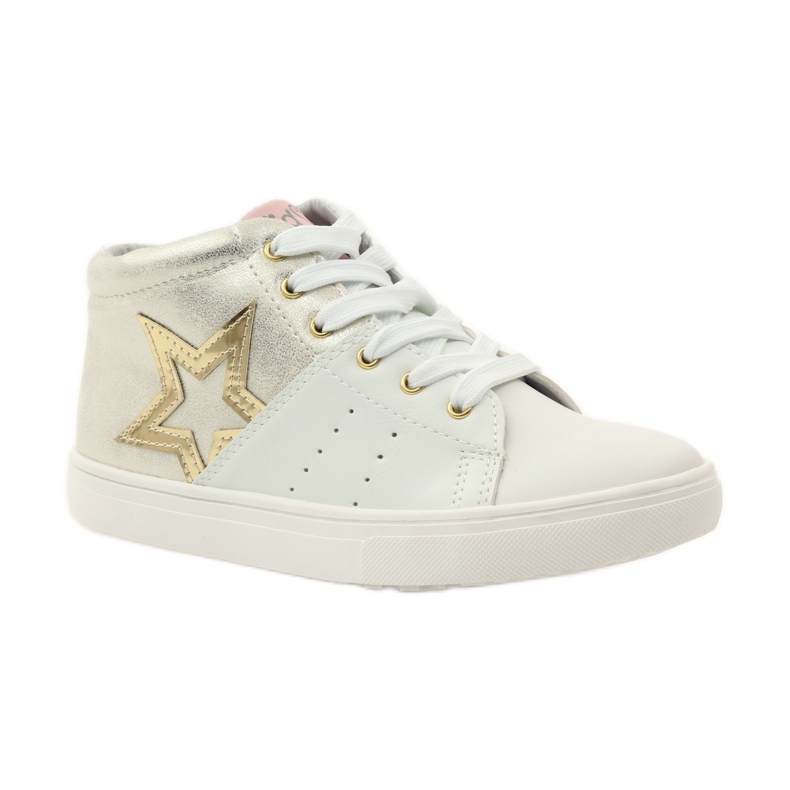 American Club Atletiska amerikanska ankelboots med lädersula gul vit 1