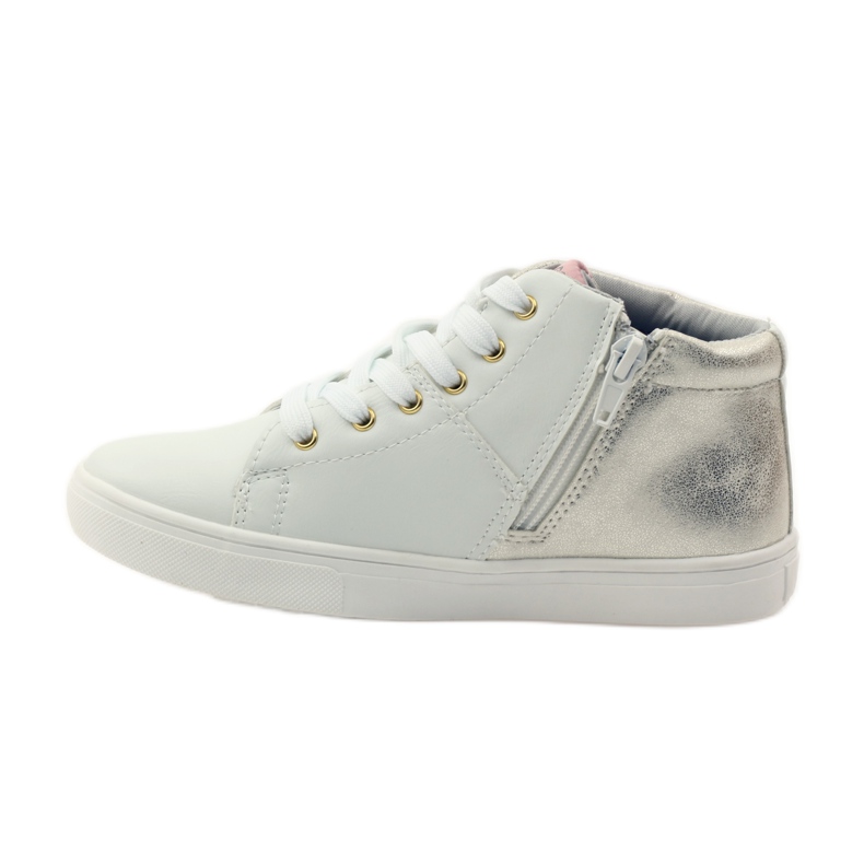 American Club Atletiska amerikanska ankelboots med lädersula gul vit 2