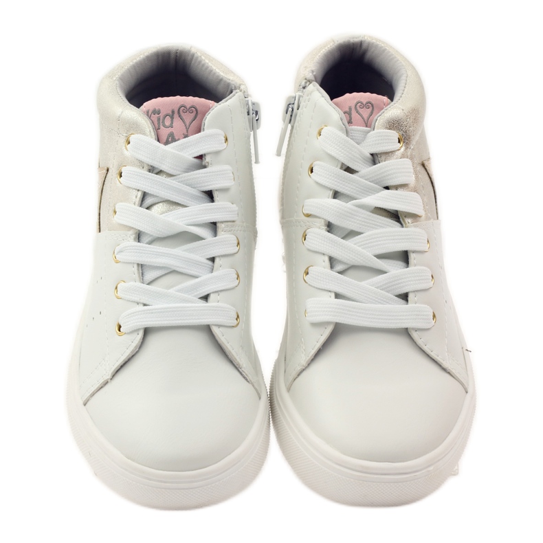 American Club Atletiska amerikanska ankelboots med lädersula gul vit 4