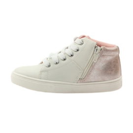 American Club Sportstövlar i amerikansk läderinnersula rosa grå vit 2