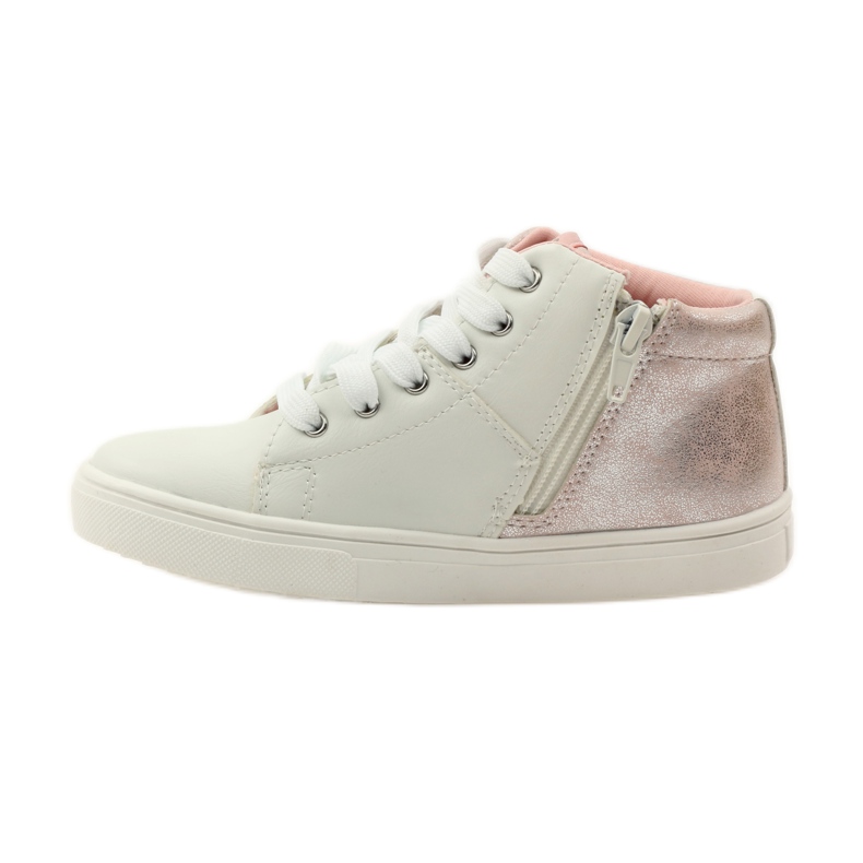 American Club Sportstövlar i amerikansk läderinnersula rosa grå vit 2