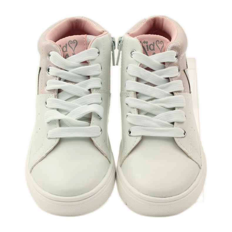 American Club Sportstövlar i amerikansk läderinnersula rosa grå vit 4