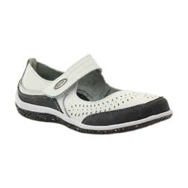 Filippo Ballerinor för kvinnor Vinceza i läder vit grå 1