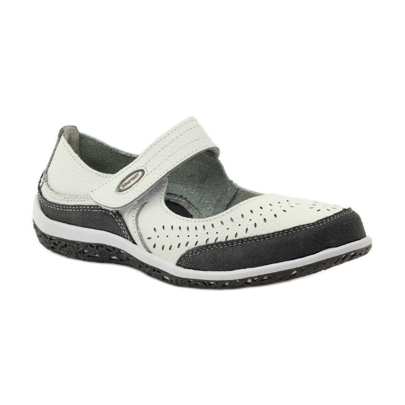 Filippo Ballerinor för kvinnor Vinceza i läder vit grå 1