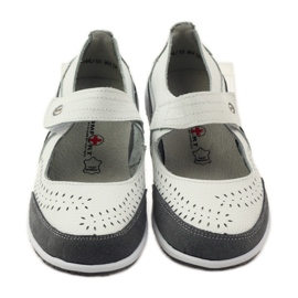 Filippo Ballerinor för kvinnor Vinceza i läder vit grå 4