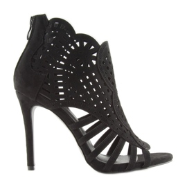 Svarta stövlar med öppen tå med öppen tå M286 Svart 1