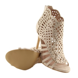 Öppen tå beige stövlar med öppen tå M286 Beige 2
