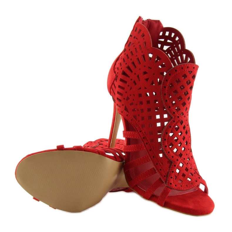 Öppen tå röd öppen tå boots M286 Röd 2