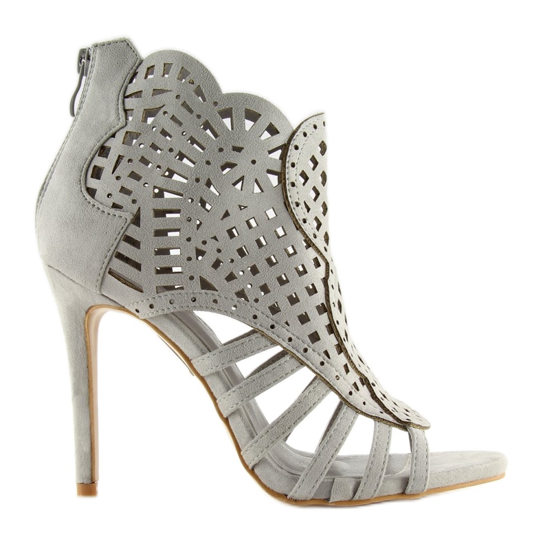 Grå stövlar med öppen tå öppen tå M286 grå 1