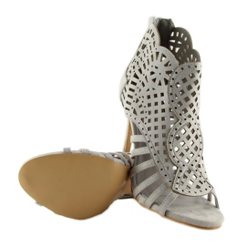 Grå stövlar med öppen tå öppen tå M286 grå 2