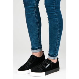 Sneakers i mocka på plattformen svart 1