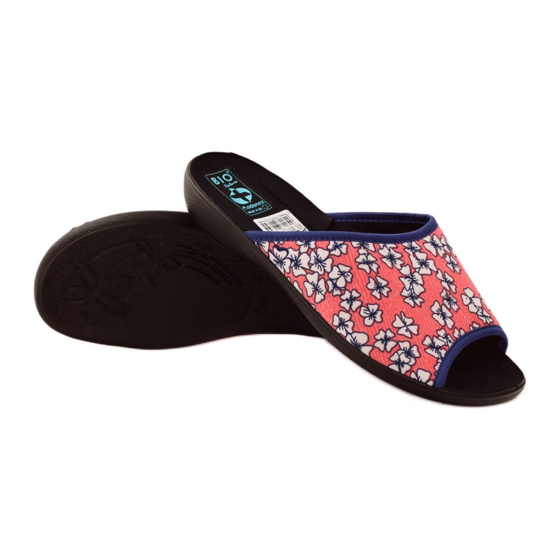 Adanex Ljusa korallblommiga tofflor G1/2 vit mångfärgad rosa 3