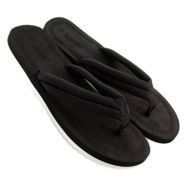 Svarta kvinnors svarta flipflops CK38 svart 2