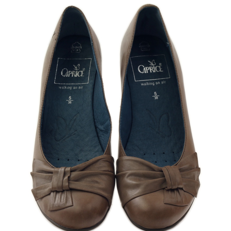 Dampumps med en Caprice 22307 rosett brun mångfärgad 4