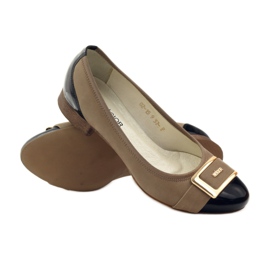 Neścior Pumpar med beige spänne gul brun svart 3