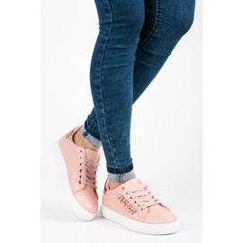 Rosa sneakers med pärlor 1
