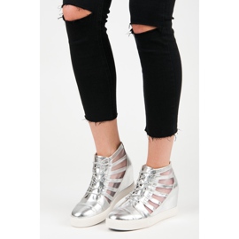 Kylie Silver Wedge Sneakers grå 2