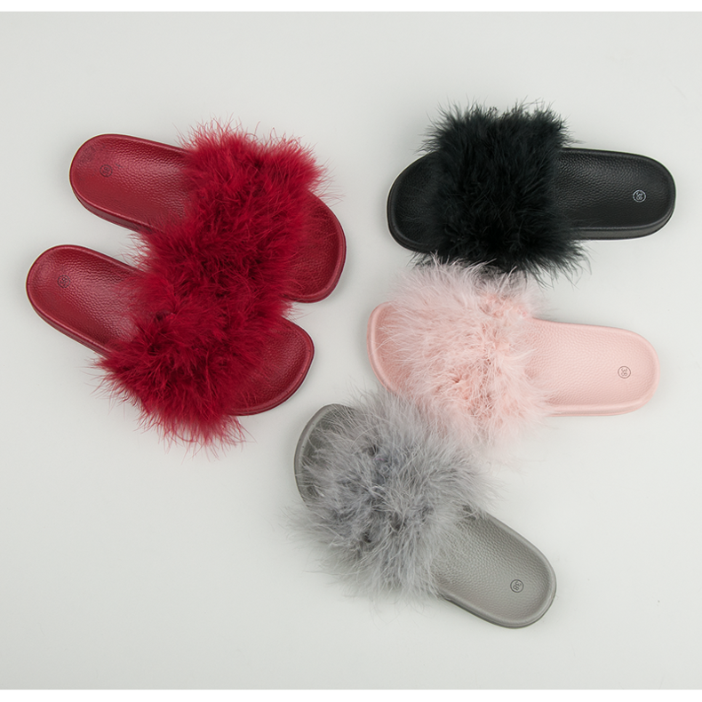 Tofflor Med Päls svart 1