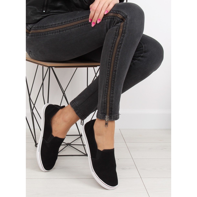 Svarta XL07P Svarta slipony sneakers 1