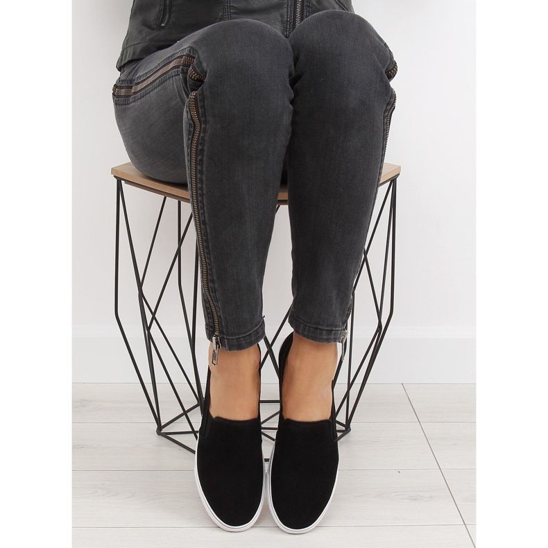 Svarta XL07P Svarta slipony sneakers 2