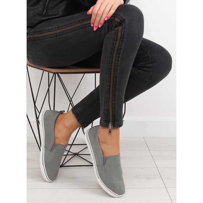 Grå XL07P D.GRAY slipony sneakers 1