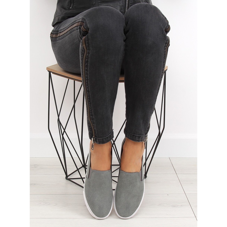 Grå XL07P D.GRAY slipony sneakers 2