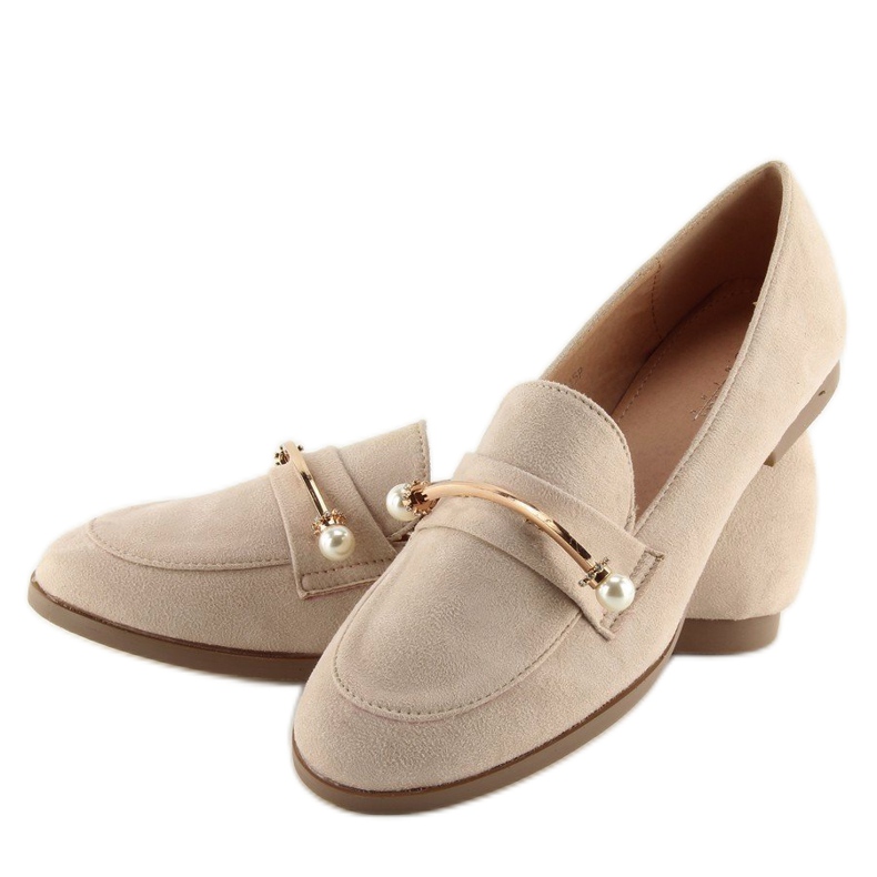 Beige loafers för kvinnor T315P Nude 2