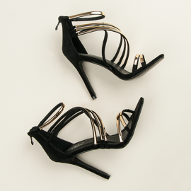 Vinceza Svarta sandaler med hög klack 1