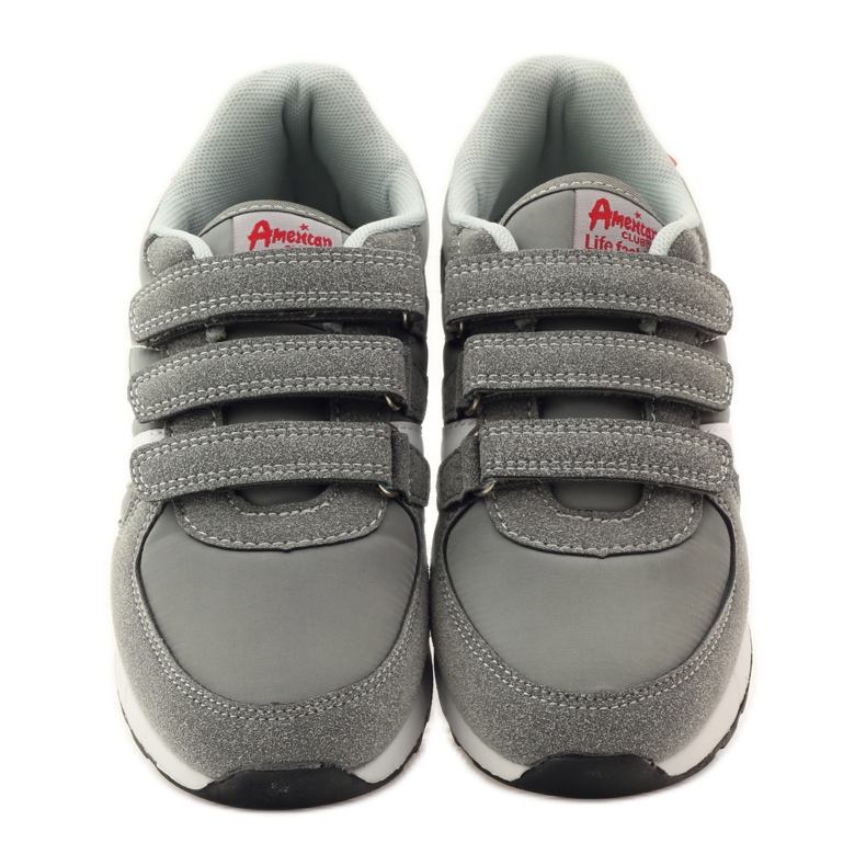 American Club Amerikanska läder innersula sportskor röd grå vit 4