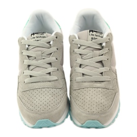 American Club Amerikanska sportskor i läder 6506 grå mångfärgad 4