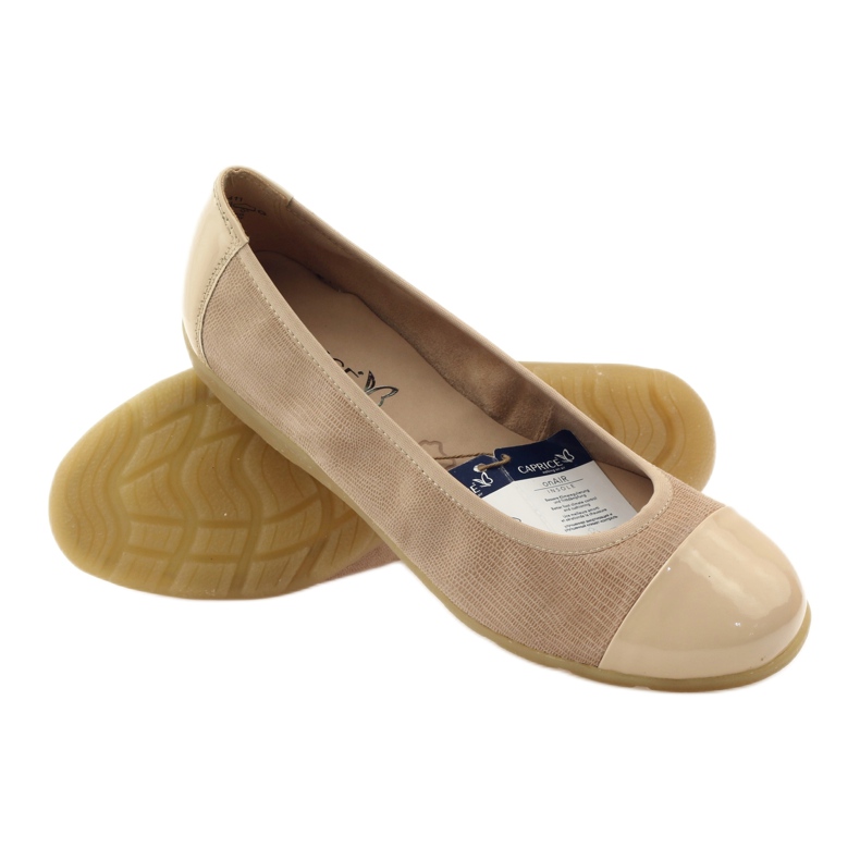Caprice ballerinaskor dam 22152 läder beige 3