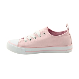 American Club Sneakers med broderade rosor American 17035 rosa röd grön 2