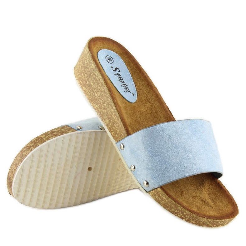 Blå damtofflor CK05P LT.BLÅ 2