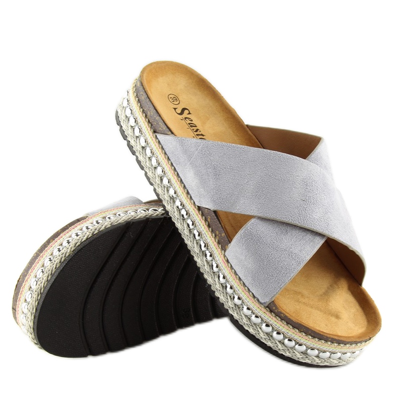 Grå Grå tofflor dam CK15P grå 1