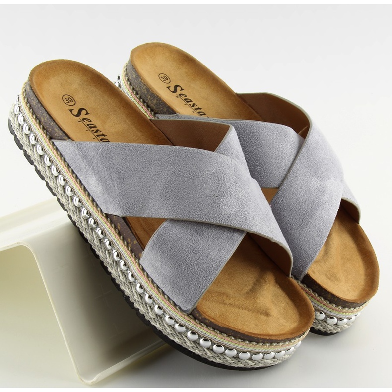 Grå Grå tofflor dam CK15P grå 2