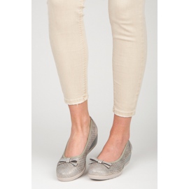 Vinceza Ballerina med rosett grå 1