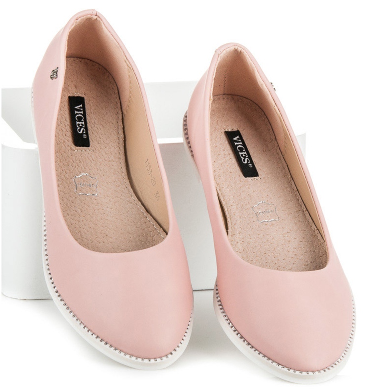 Vices Rosa ballerinor med strass 2