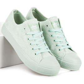 Mint sneakers i mocka grön 2