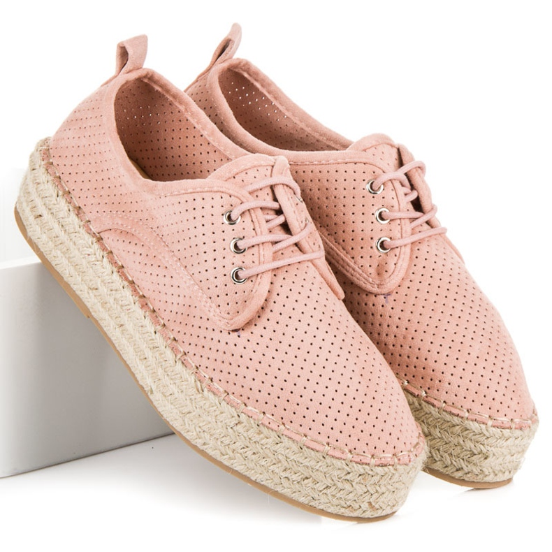 Seastar Genombrutna espadriller på plattformen rosa 1