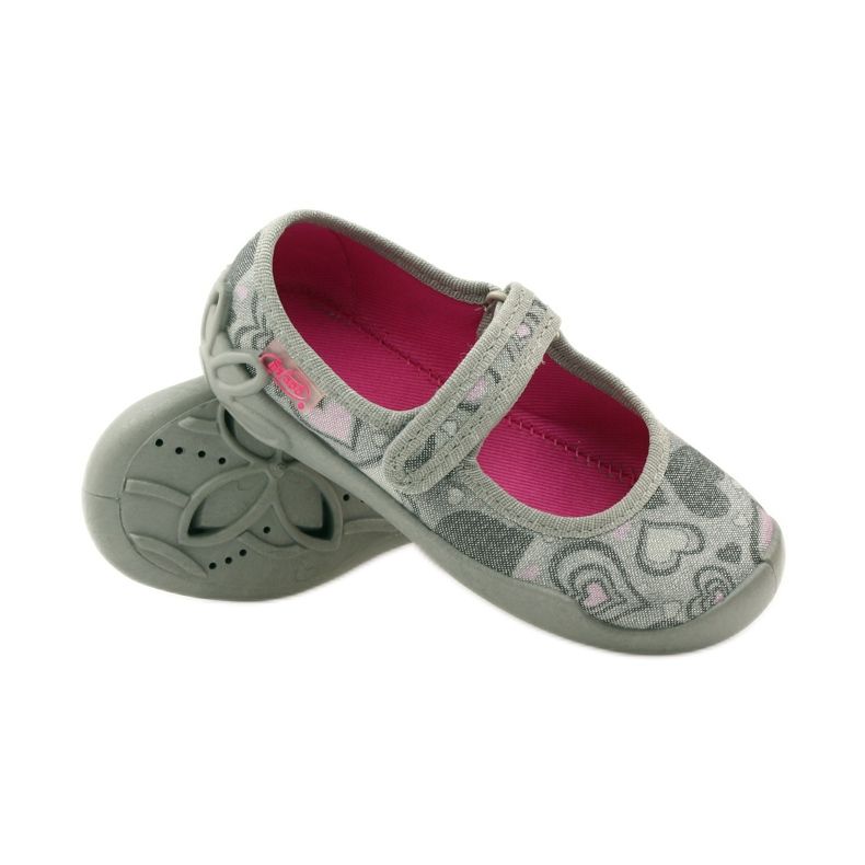 Ballerina tofflor hjärtan Befado 114x284 rosa grå 3