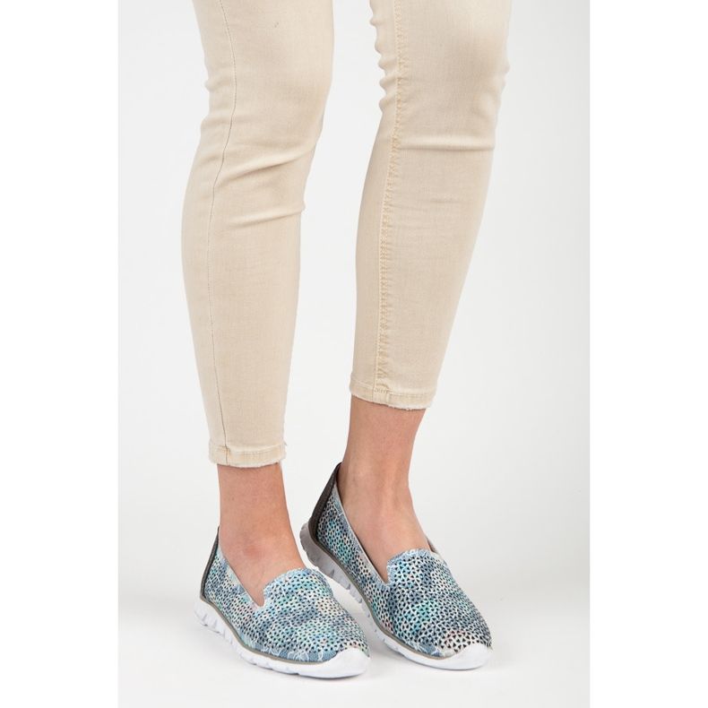 Vinceza Genombrutna läderherrar grå blå 1