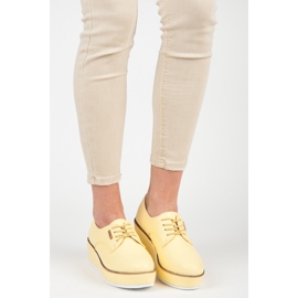 Vices Knytna wedge skor skruvstäd gul 1