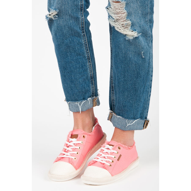 Seastar Sneakers med snörning, espadrillor rosa 2