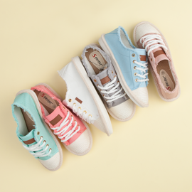 Seastar Sneakers med snörning, espadrillor rosa 1