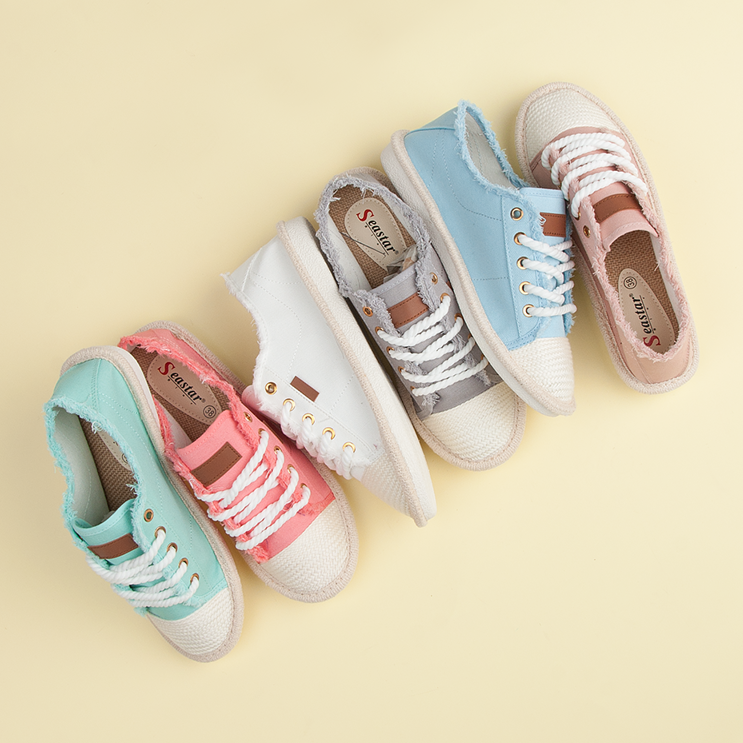 Seastar Sneakers med snörning, espadrillor rosa 1