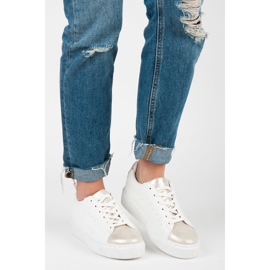 Knytna sneakers med ormtryck vit 1