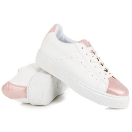 Knytna sneakers med ormtryck vit 1